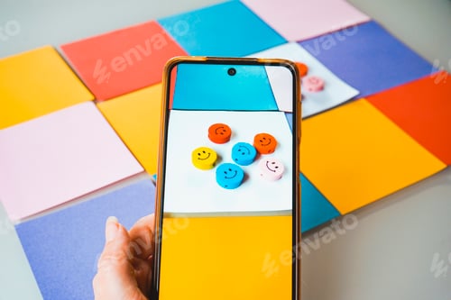 Preview: A photographer doing stock photography with her smart phone