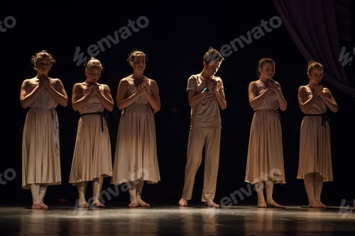 Preview: staging on the stage of a children's theater with actors
