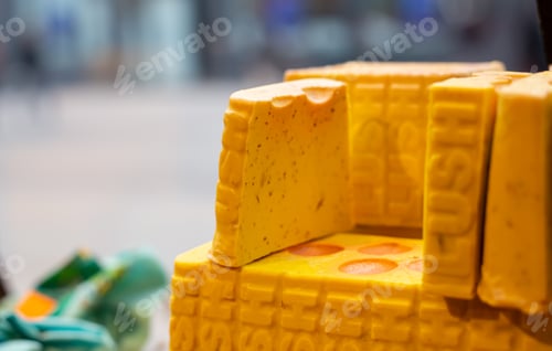 Preview: Natural handmade soap close up, handmade soap shop.