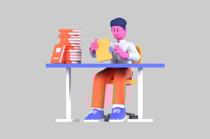 Preview: Cartoon character office desk scene