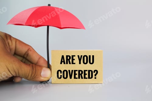 Preview: hand holding an umbrella with the question Are You Covered?