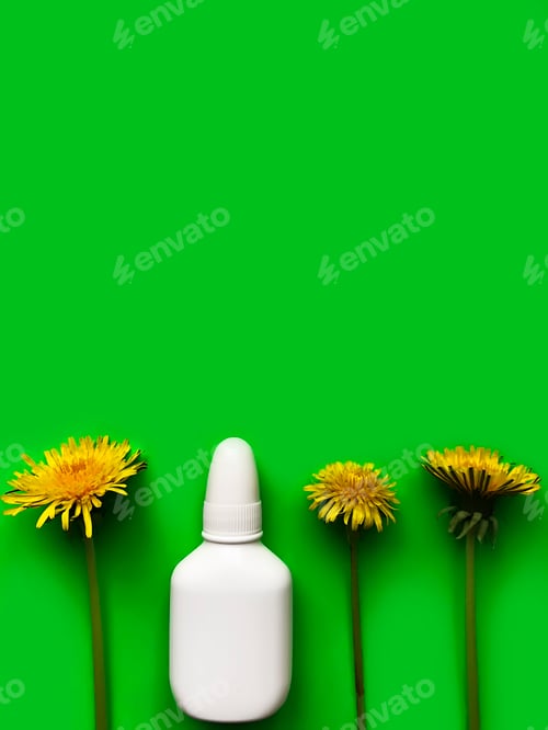 Preview: Spring Allergies Collage on Green Background