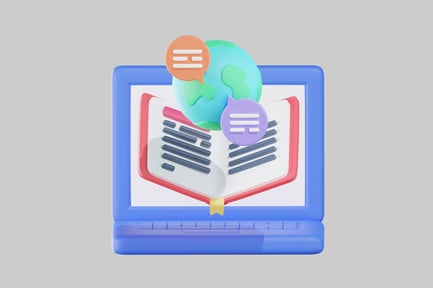 Preview: Online education laptop globe