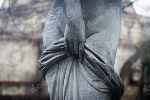 Preview: woman stone statue detail