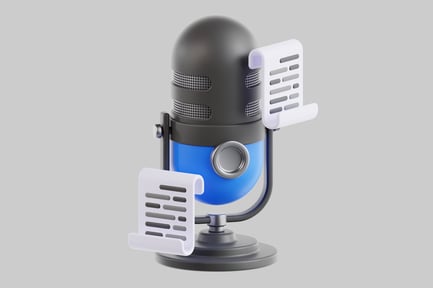 Preview: Microphone with speech notes illustration