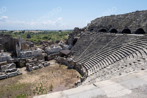 Preview: Side Ancient theatre. Turkey. Antalya. Ruins of the ancient city Side
