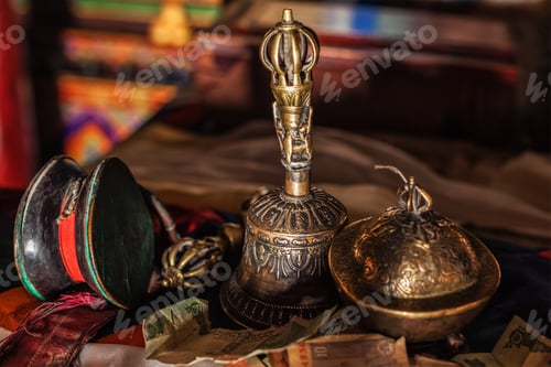 Preview: Religious objects in Buddhist monastery