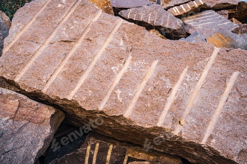 Preview: Stone materials near old flooded stone quarry
