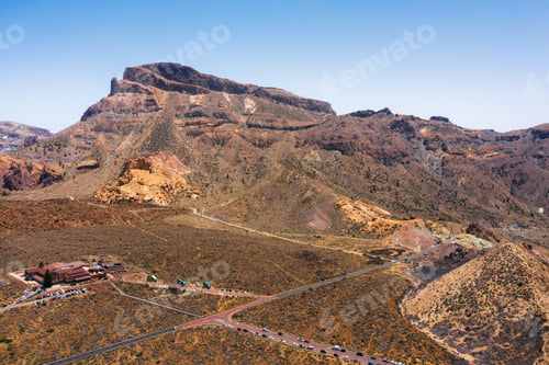 Preview: Mars the red planet's desert landscape. Teide National Park. Beautiful view of the Teide volcano