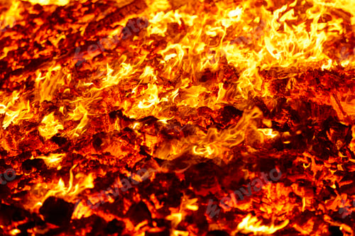 Preview: Fire. Volcano incandescent material. Hot charcoal bonfire. Carbon emissions