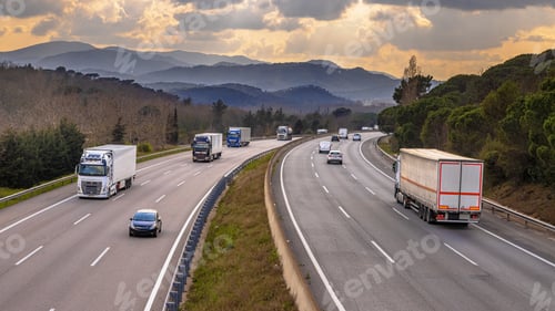 Preview: Highway traffic on European freeway AP7 Spain