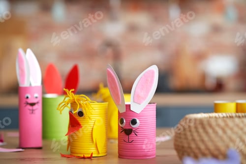 Preview: Close up of handmade Easter decorations