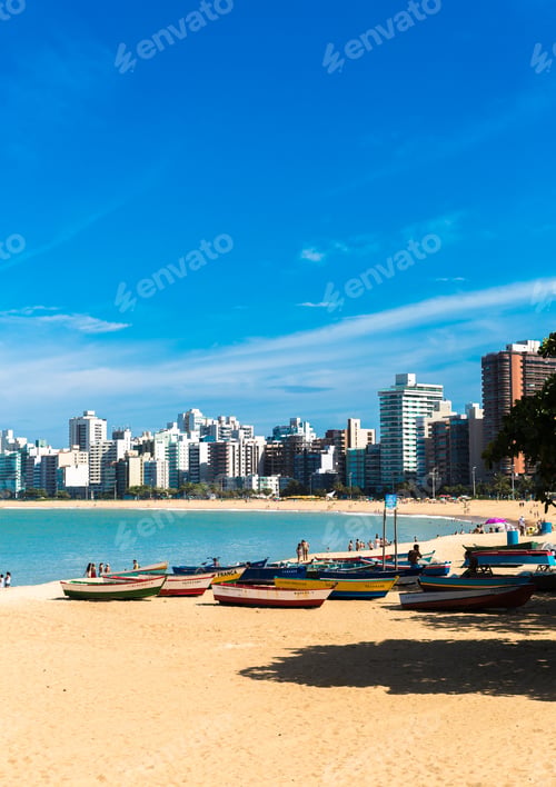 Preview: Vitoria, Brazil - Circa July 2015: People Enjoying A Hot Day At Costa Beach In Espirito Santo