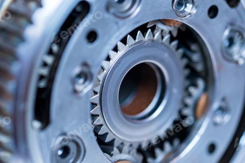 Preview: Close-up helical gears in car automatic transmission