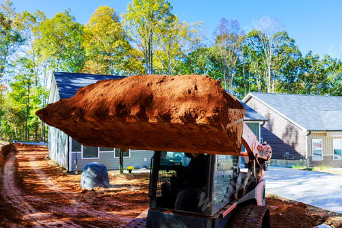 Preview: A mini bulldozer soil moving used for landscaping, land improvement