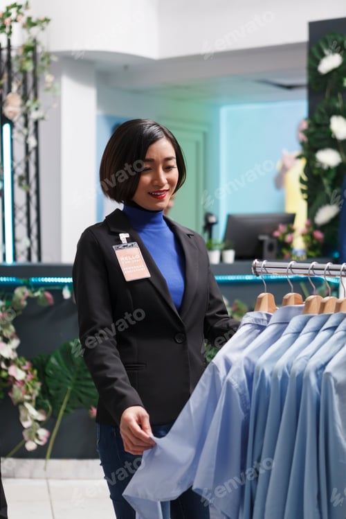 Preview: Clothing store seller managing inventory