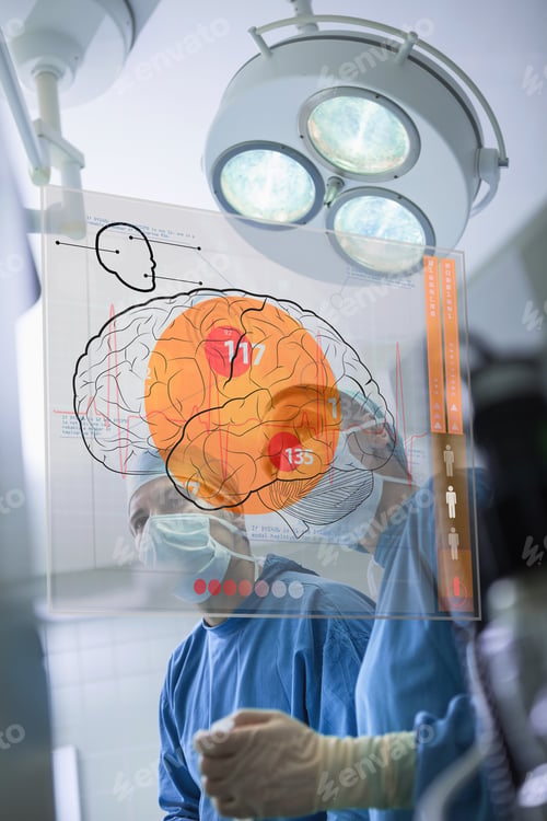 Preview: Two Surgeons Looking At The Brain On An Interface In Surgery