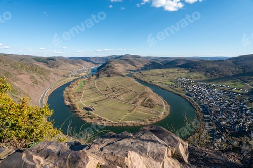 Preview: Panoramic view of Mosel Bend in Rhineland Palatinate in Germany