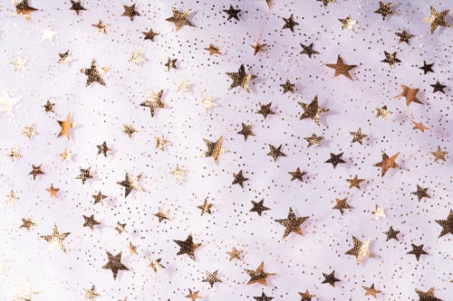 Preview: Background of transparent tulle with stars on white tulle