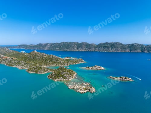 Preview: Aerial view with drone. Kalekoy - Simena - Kekova - Turkey.