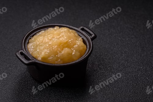Preview: Apple sweet sauce, baby food, canned ingredient for desserts. Apple sauce