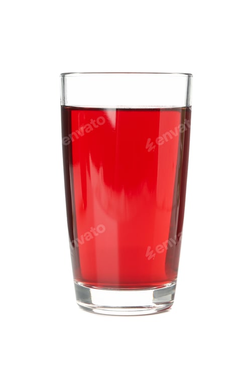 Preview: Glass of Refreshing Red Juice on White Background