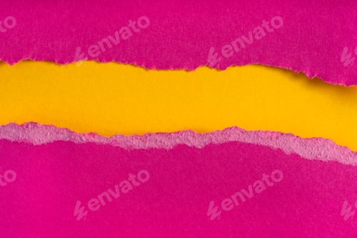 Preview: Torn Pink Paper Reveals Bright Yellow Background