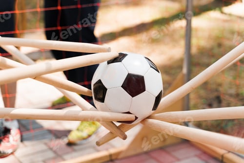Preview: Team building soccer game with sticks, fun activity for company staff.