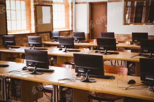 Preview: Empty Computer Room At The Elementary School