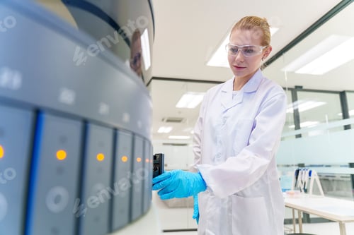 Preview: Scientist operating advanced lab equipment in a modern research facility