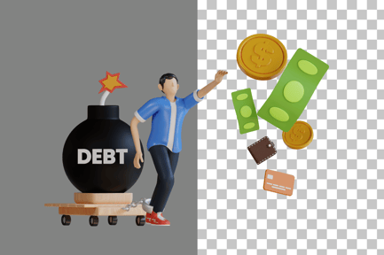 Preview: Financial Debt 3D Illustration