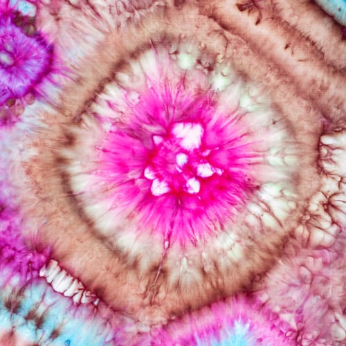 Preview: detail of abstract bright pattern in tie-dye batik