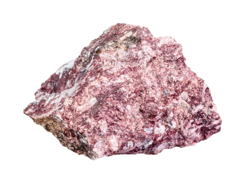 Preview: unpolished piemontite mineral isolated on white