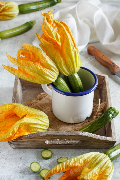 Preview: Young Zucchini With Flowers