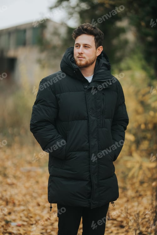 Preview: Shallow focus shot of a young and attractive male posing at camera