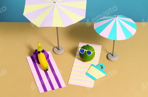 Preview: Funny fruits on the beach