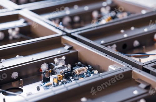 Preview: Metal components and microcircuits blanks in laboratory