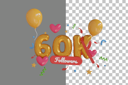 Preview: 60K Follower 3D Icon
