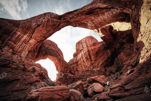 Preview: Beautiful scenery of the Double Arch in Arches National Park, Utah - USA