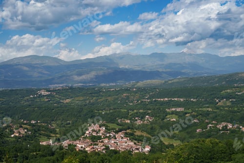 Preview: Summer landscape along the road Provinciale Amiternina, Abruzzo, Italy
