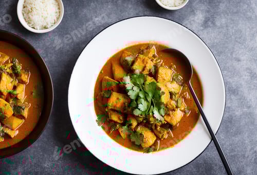 Preview: Thai cuisine: Dragon fish curry with bamboo shoots.