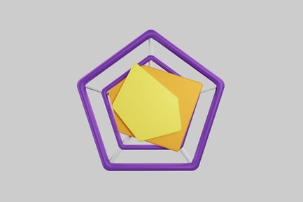 Preview: Hexagonal frame with stacked notes