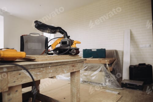 Preview: Equipment in a room under construction