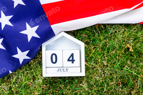 Preview: American flag closeup. Happy 4th of july background
