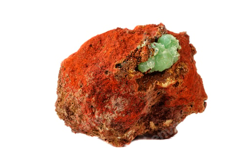 Preview: Macro mineral stone Adamite on a white background