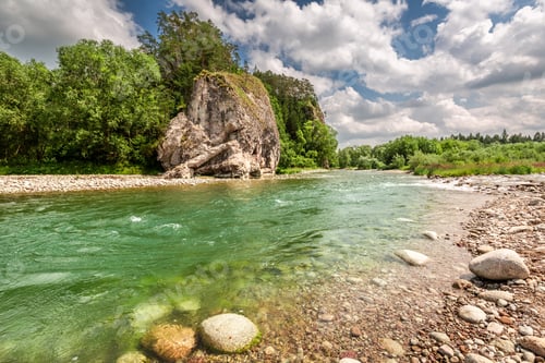 Preview: Stunning turquoise stream Bialka in summer, Poland