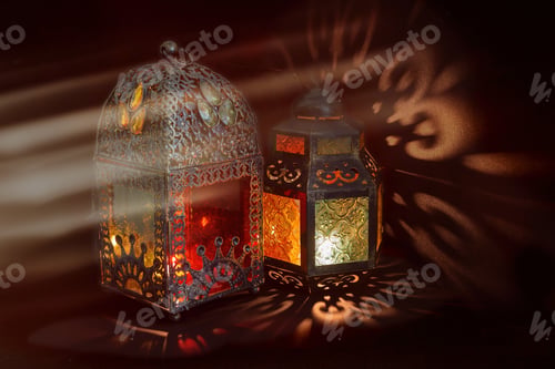 Preview: Traditional Arabic lanterns lit up for celebrating Ramadan, the Holy month for whole muslim world