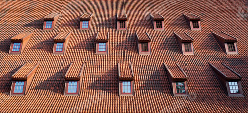 Preview: Traditional roof with windows covered by ceramic tiles