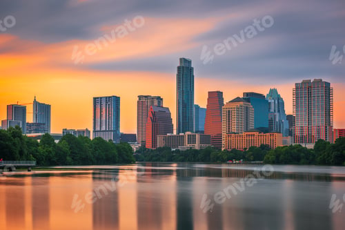 Preview: Austin, Texas, USA downtown skyline over the Colorado River