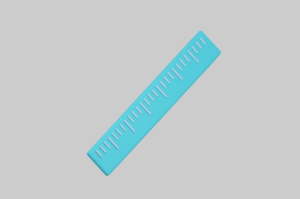 Cartoon turquoise ruler with marks